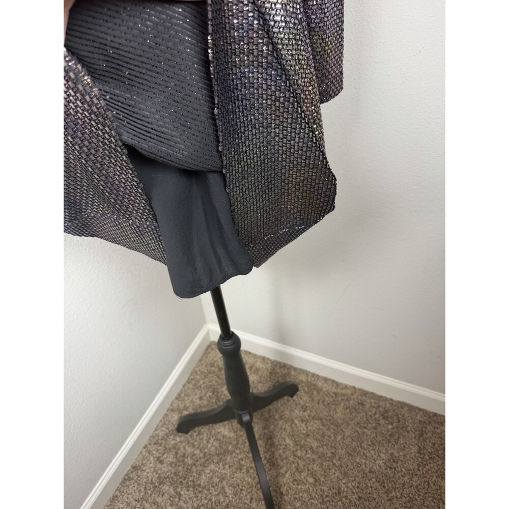 Free People Diamonds Are Forever Irridescent Metallic Puff Sleeve Mini Dress XS - Picture 12 of 14